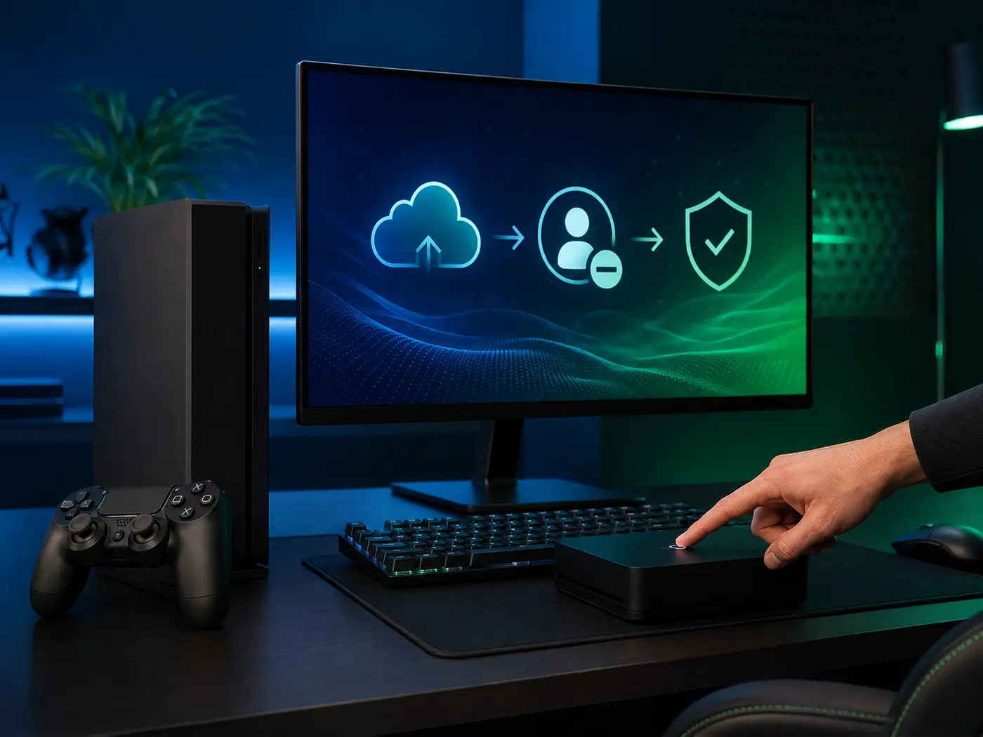 Secure console backup account removal and factory reset before selling