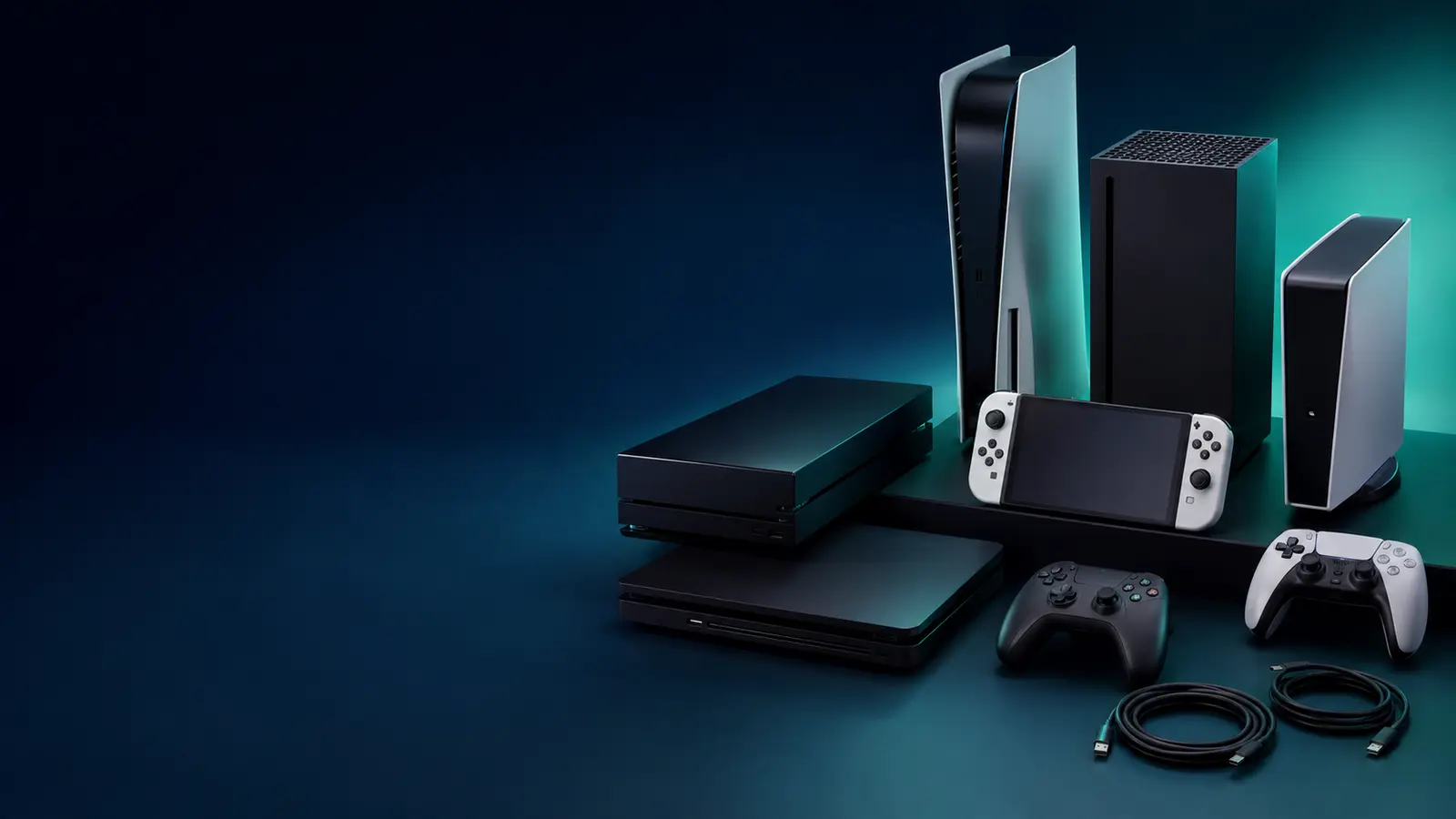 Modern home and handheld gaming consoles available for sale to SWAPHO
