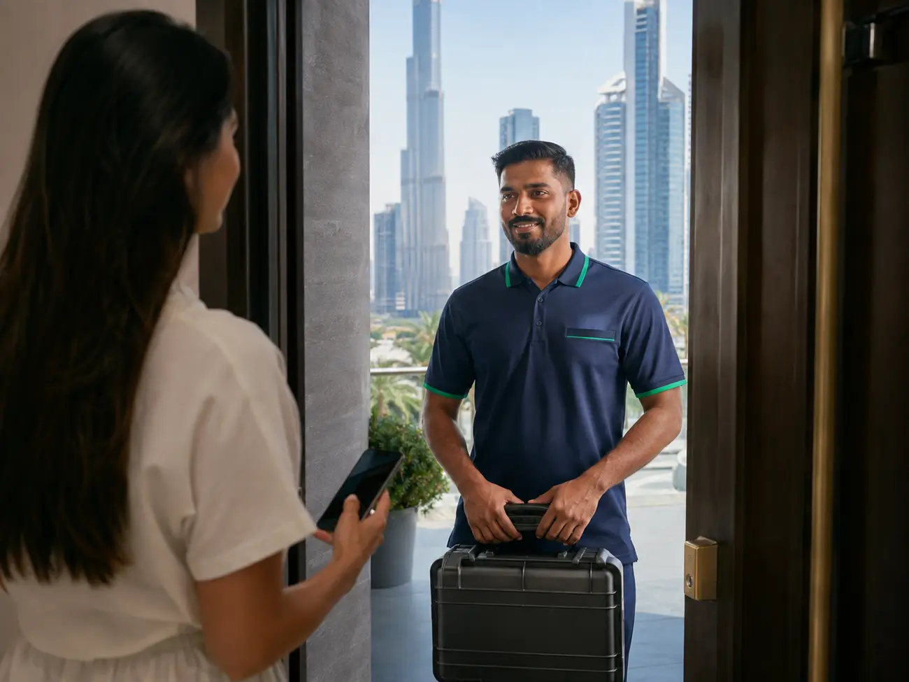SWAPHO doorstep representative visiting a Dubai customer