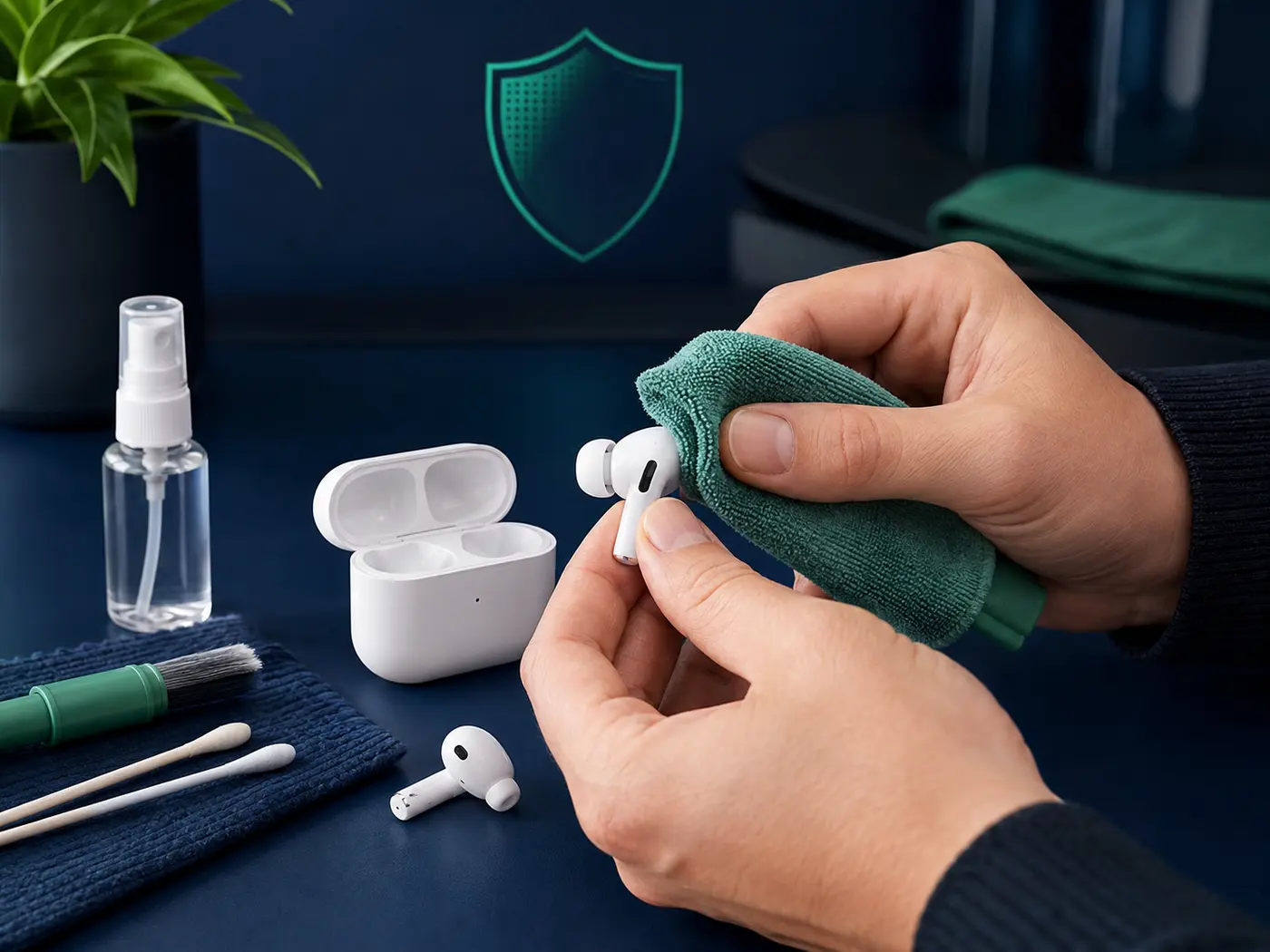 Safe cleaning and account removal before selling wireless earbuds