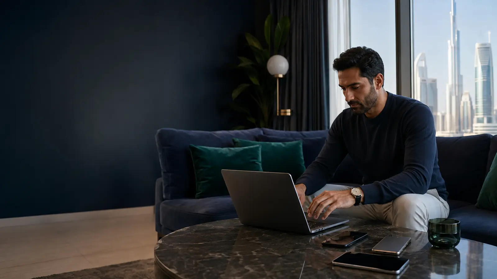 Customer preparing several electronic devices for sale