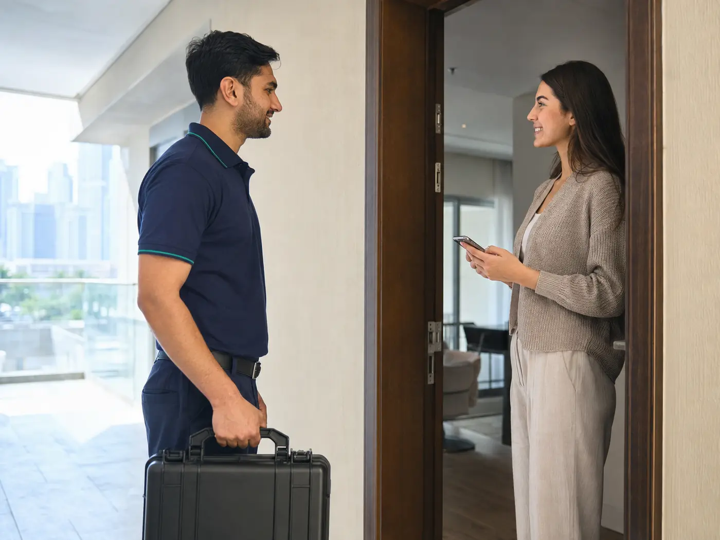 SWAPHO representative arriving for a doorstep appointment